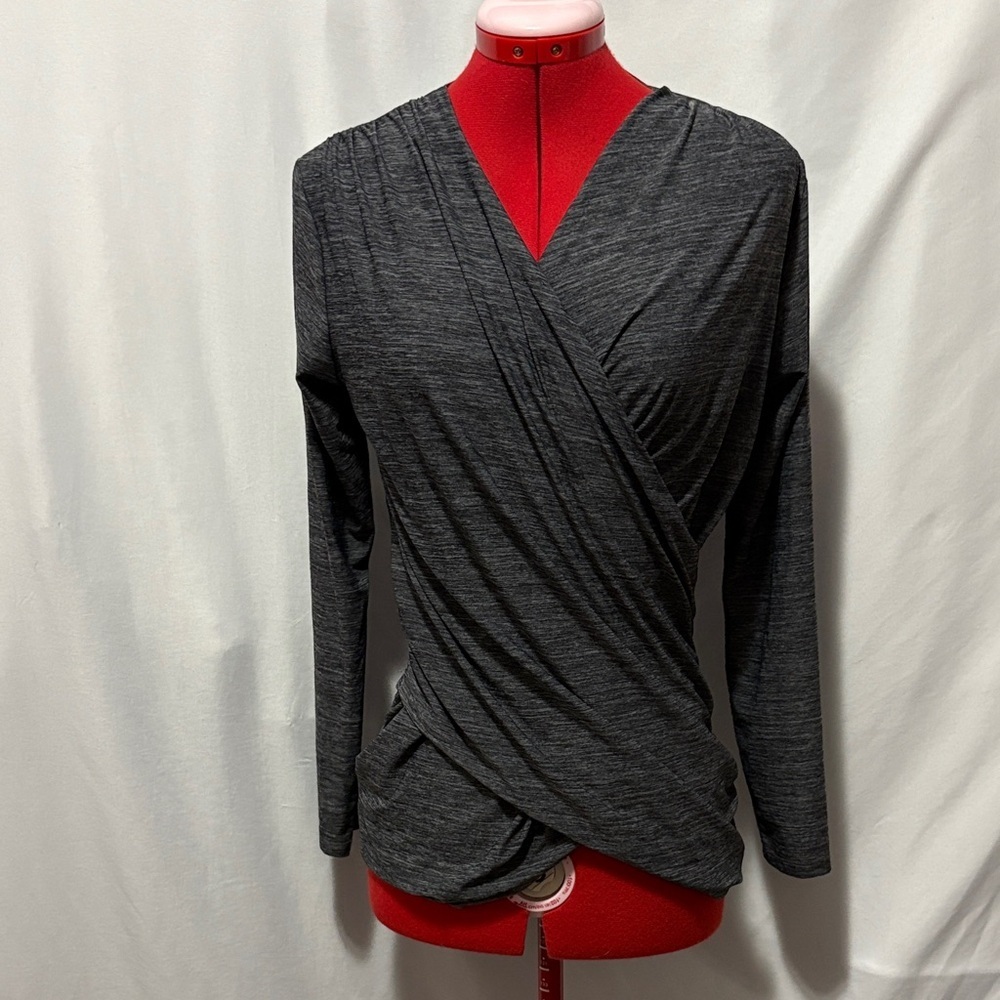 Joe Fresh Charcoal Wrap Blouse SM397